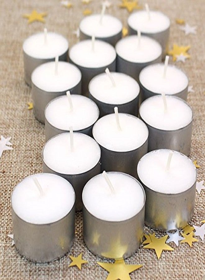 مايك أ ويش شموع شمع البارافين عديمة الدخان وغير المعطرة من Make A Wish لتزيين المنزل، تدوم 9 ساعات، شموع صغيرة مثالية كهدية، 25 × 37.5 مم، لون أبيض، عبوة من 80 شمعة - Image 1